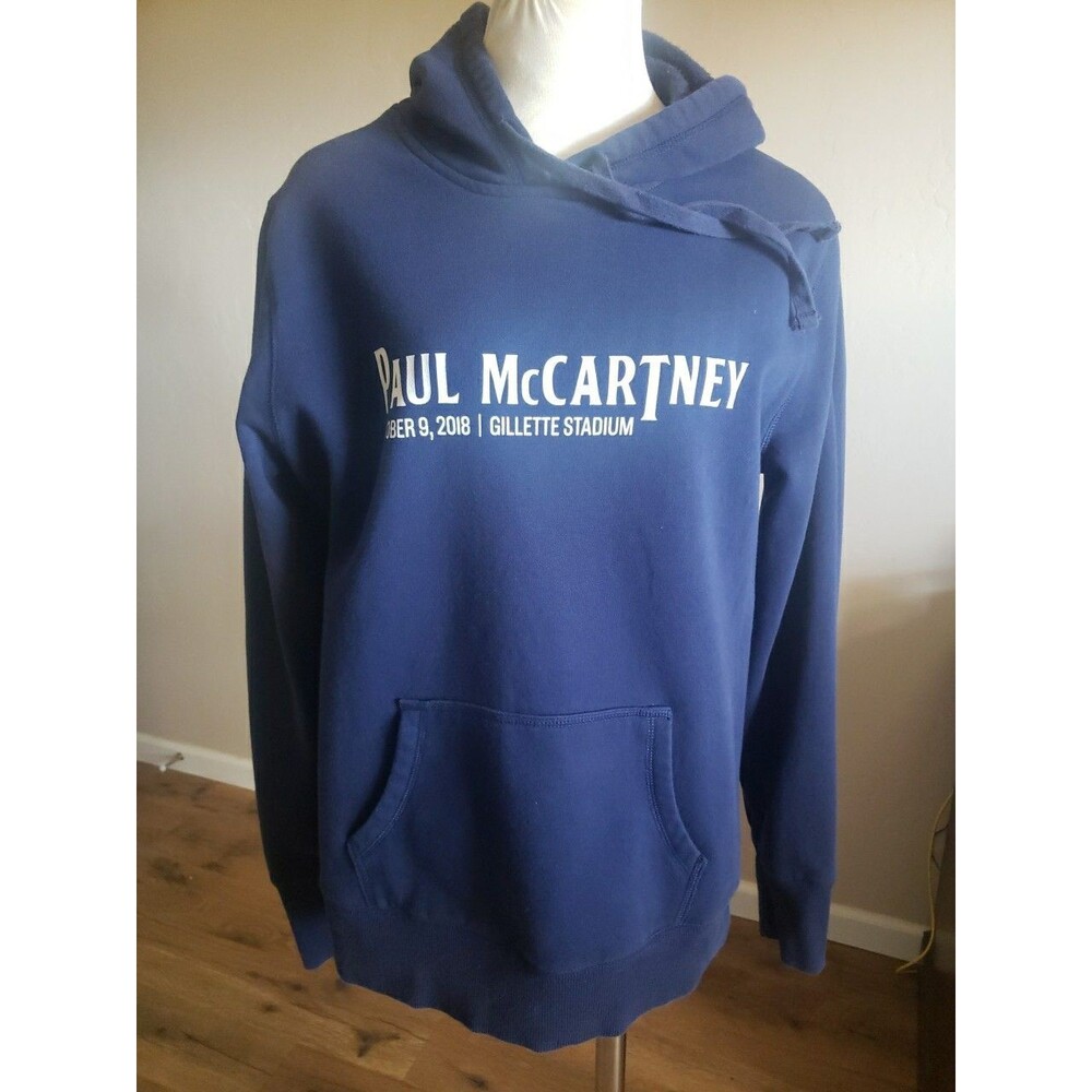 Paul McCartney Wings Concert Tour Hoodie L Womens Blue 2018 Sweatshirt Pullover